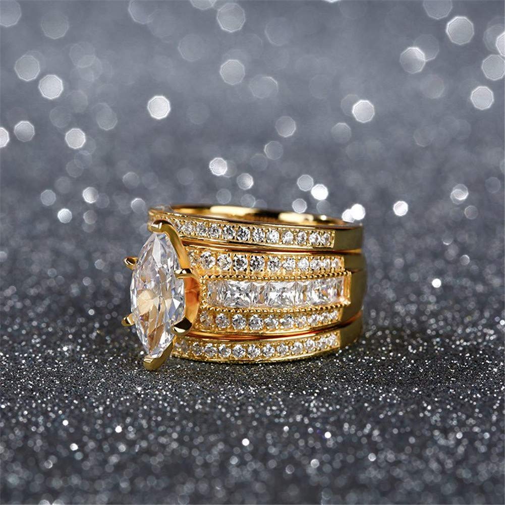 2 Carat Marquise Cut Cubic Zirconia Wedding Ring Set for Women - Sterling Silver 3PC Bridal Set with Oval Solitaire Engagement & Anniversary Promise Rings (Includes Jewelry Box) - Perfect for Proposals, Weddings, Anniversaries & Special Occasions