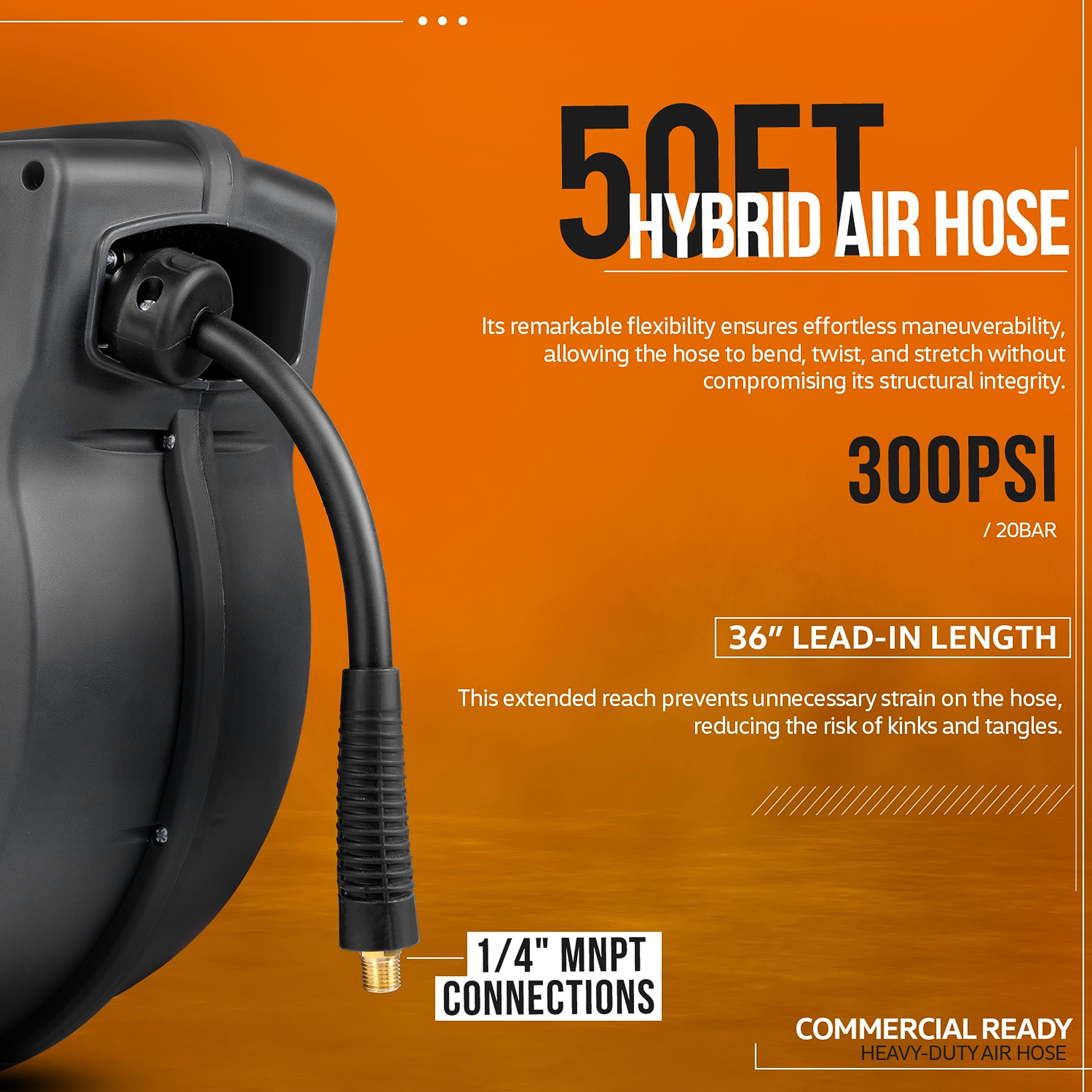 SuperHandy Retractable Air Hose Reel 3/8