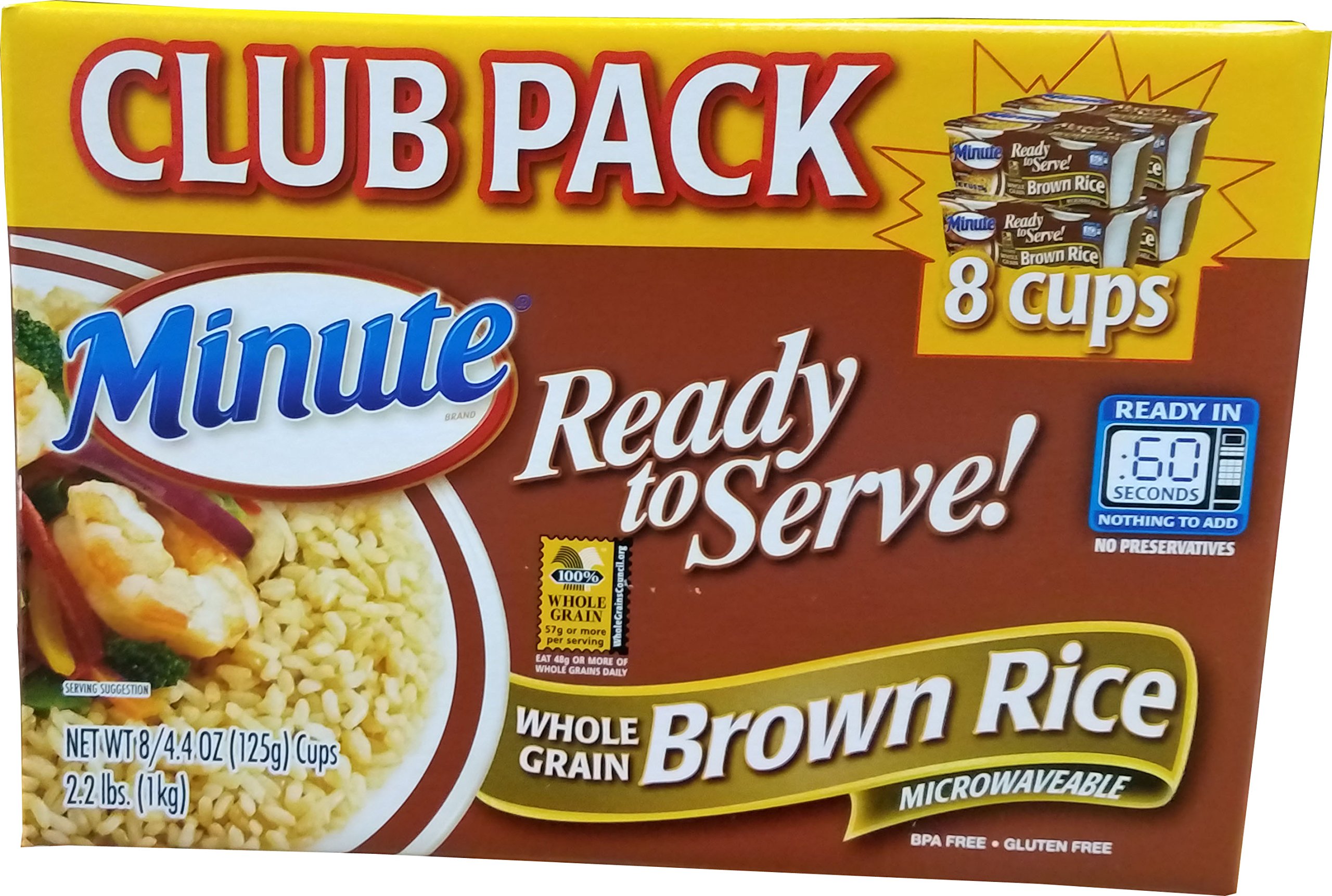 Instant Brown Rice Cups (8 Pack, 4.4 Oz Each) - 35.2 Oz Total - Quick & Healthy Microwaveable Rice for Meal Prep, Camping & On-the-Go Lunches