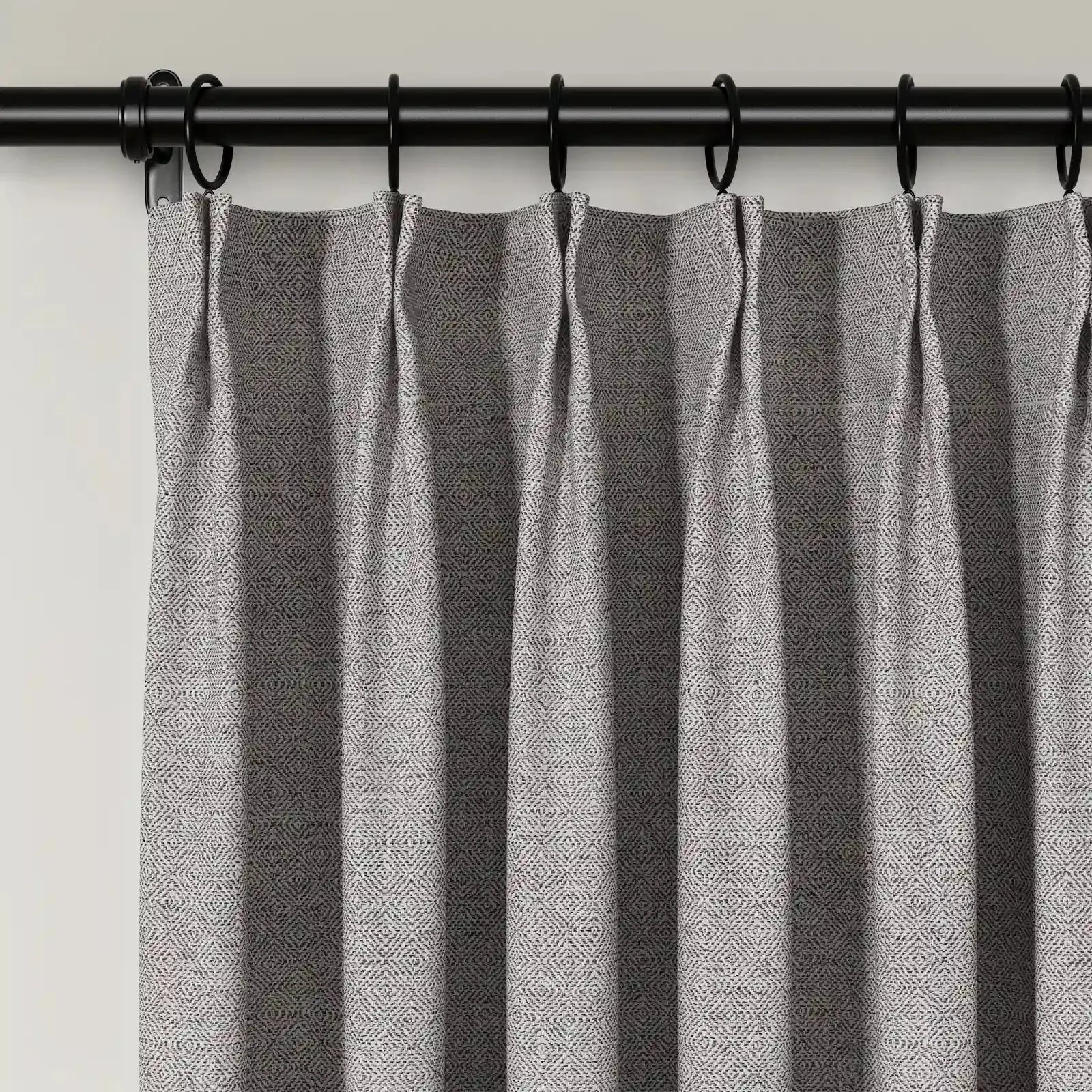 Lydia Diamond Jacquard Pleated Curtains - Elegant Window Treatments for Living Room, Bedroom & Dining Room Decor