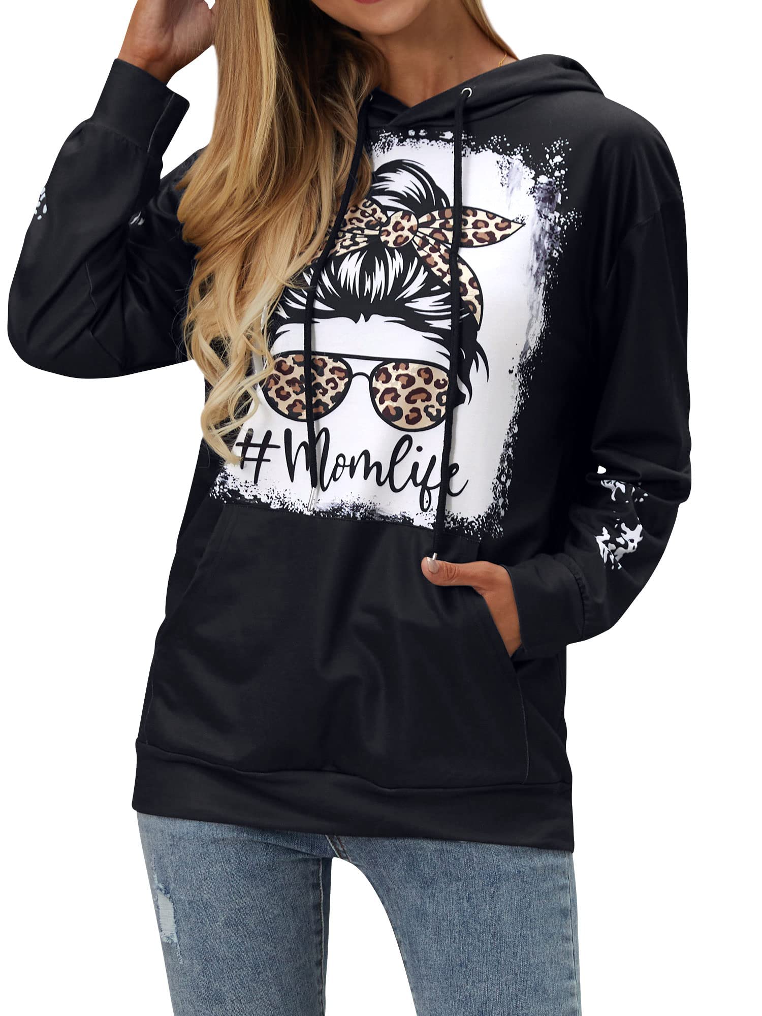 Vintage Bleached Skull Graphic Tee for Women - StarVnc Mama Shirts, Messy Bun Mom T-Shirts & Tops | Casual Wear, Street Style, Halloween Outfits