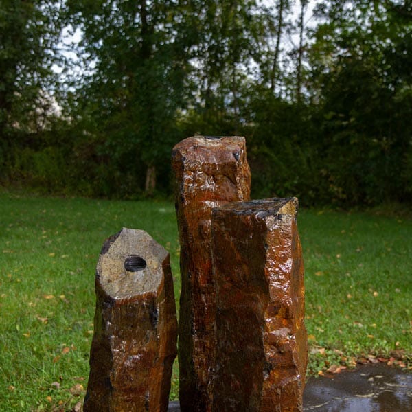 Premium Atlantic 3-Piece Natural Basalt Column Fountain Kit - 24