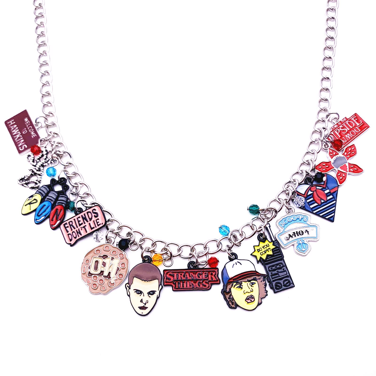 DreamWater Strange Thing Horror Charm Necklace - Unique Gothic Jewelry Gift for Women & Girls | Perfect for Halloween, Cosplay & Alternative Fashion