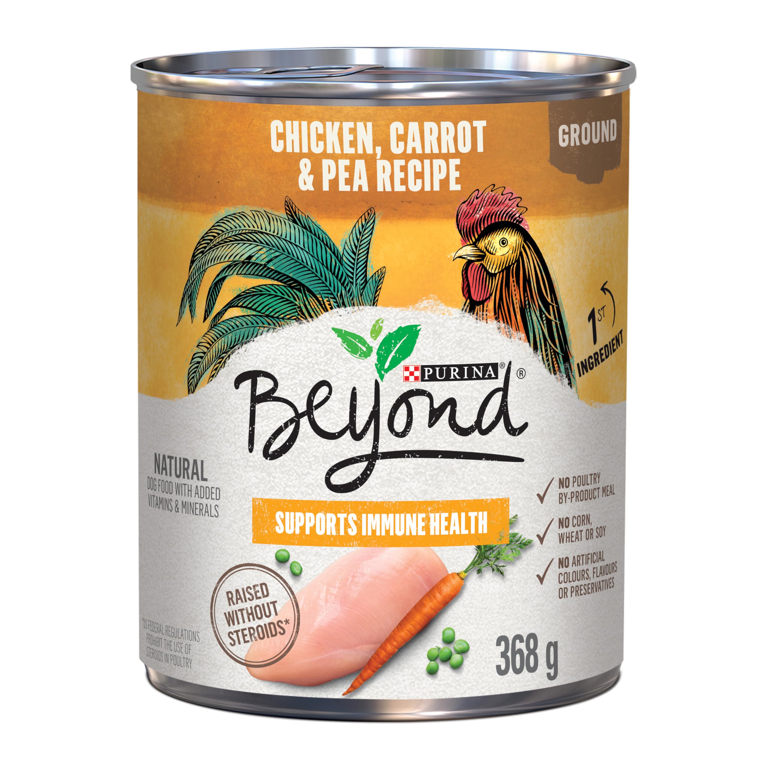 Premium Wet Dog Food - Chicken, Carrot & Pea Recipe - Grain-Free, High Protein Canned Dog Food - 12 Pack (368g Each) - Perfect for Puppies & Adult Dogs - Mealtime, Training Treats & Weight Management
