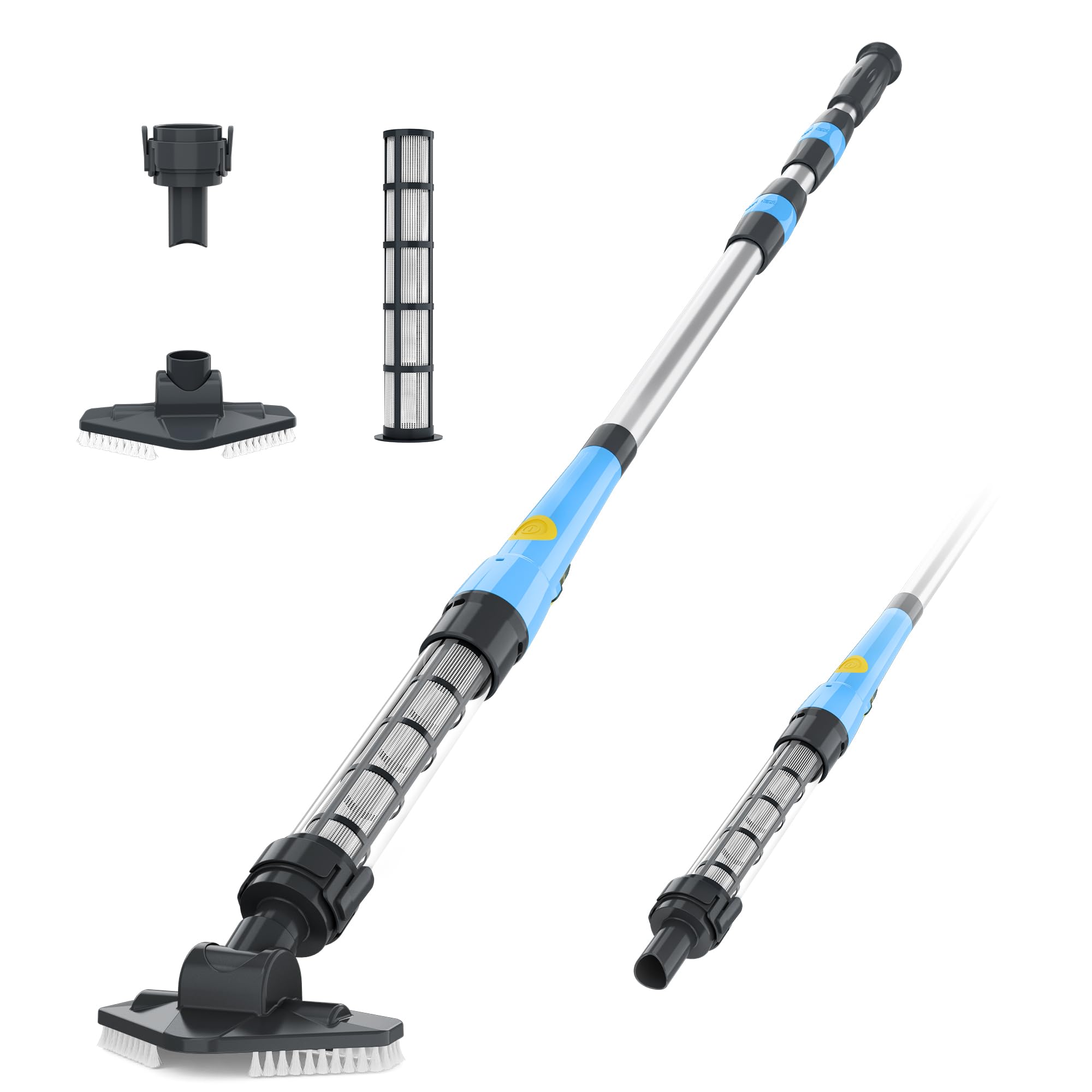 Lightweight Cordless Handheld Pool Vacuum Cleaner - 45 Mins Runtime, Above Ground Swimming Pool Cleaner in Light Blue | Perfect for Quick Pool Maintenance & Spot Cleaning