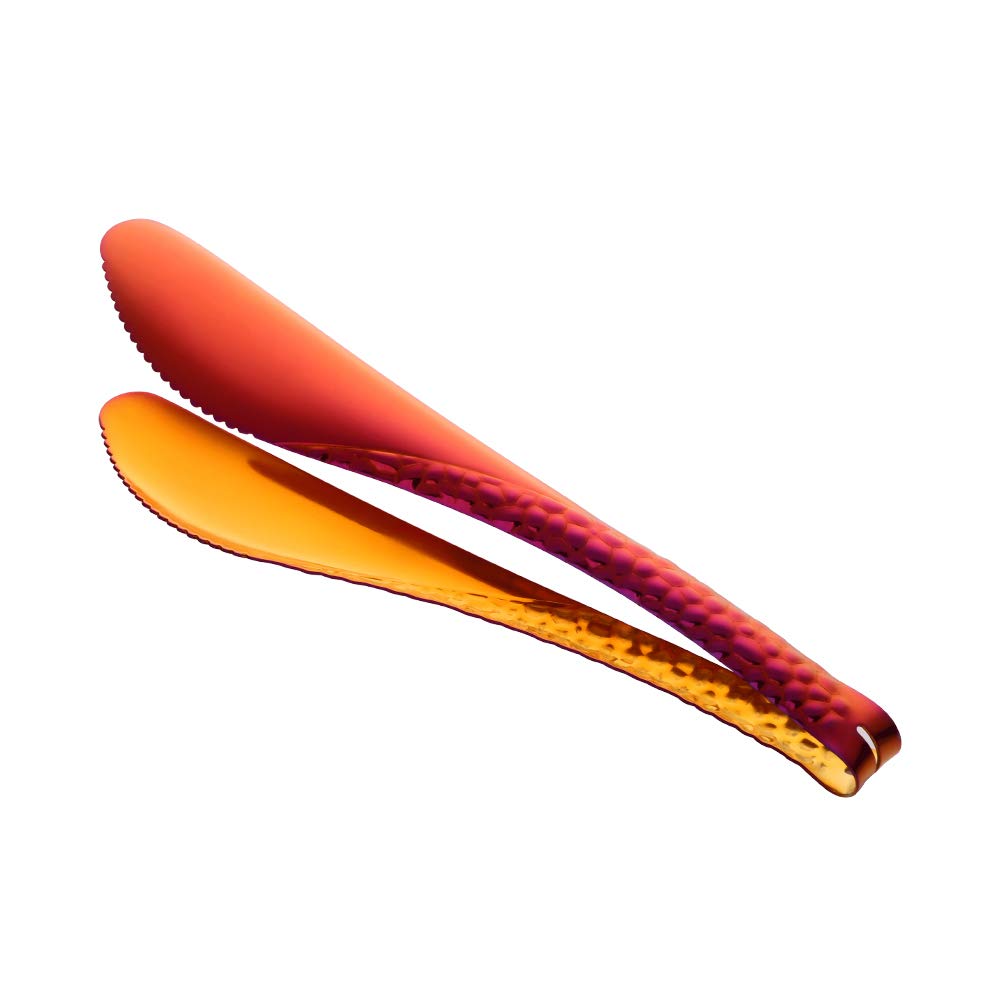 Premium Stainless Steel Kitchen Food Tongs - 12 Inch Cooking, Serving, and BBQ Tongs for Grilling, Baking, Frying, Salad, Toast (Magic Red) - Perfect for Outdoor BBQ, Picnics, and Restaurant Use