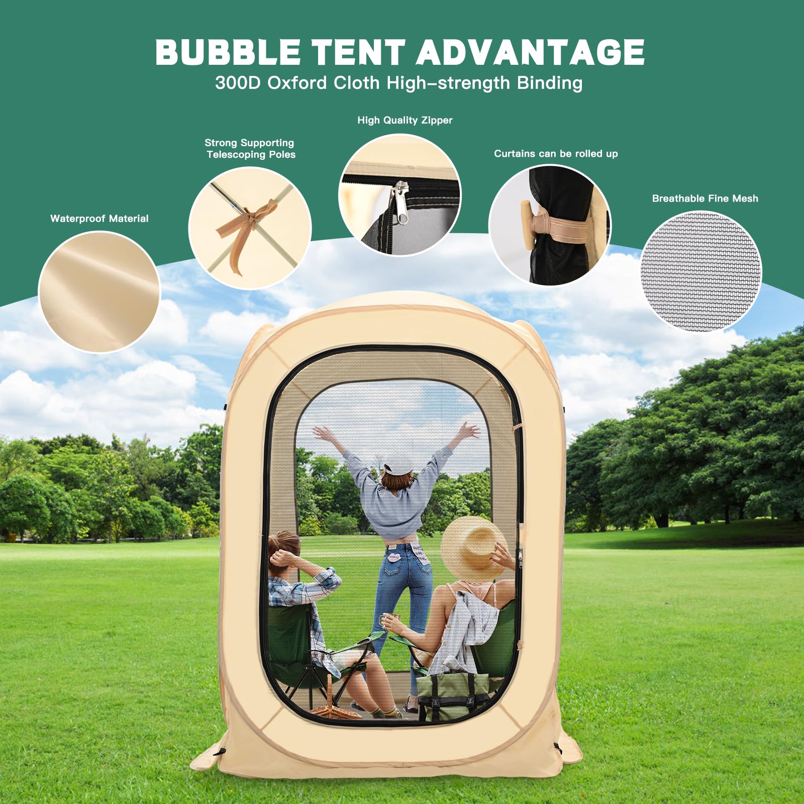LILYPELLE Pop-Up Screen House Tent - Portable Instant Canopy Shelter for Outdoor Camping, Patio, Backyard & Deck | Includes Carry Bag | Perfect for BBQs, Picnics & Bug-Free Relaxation