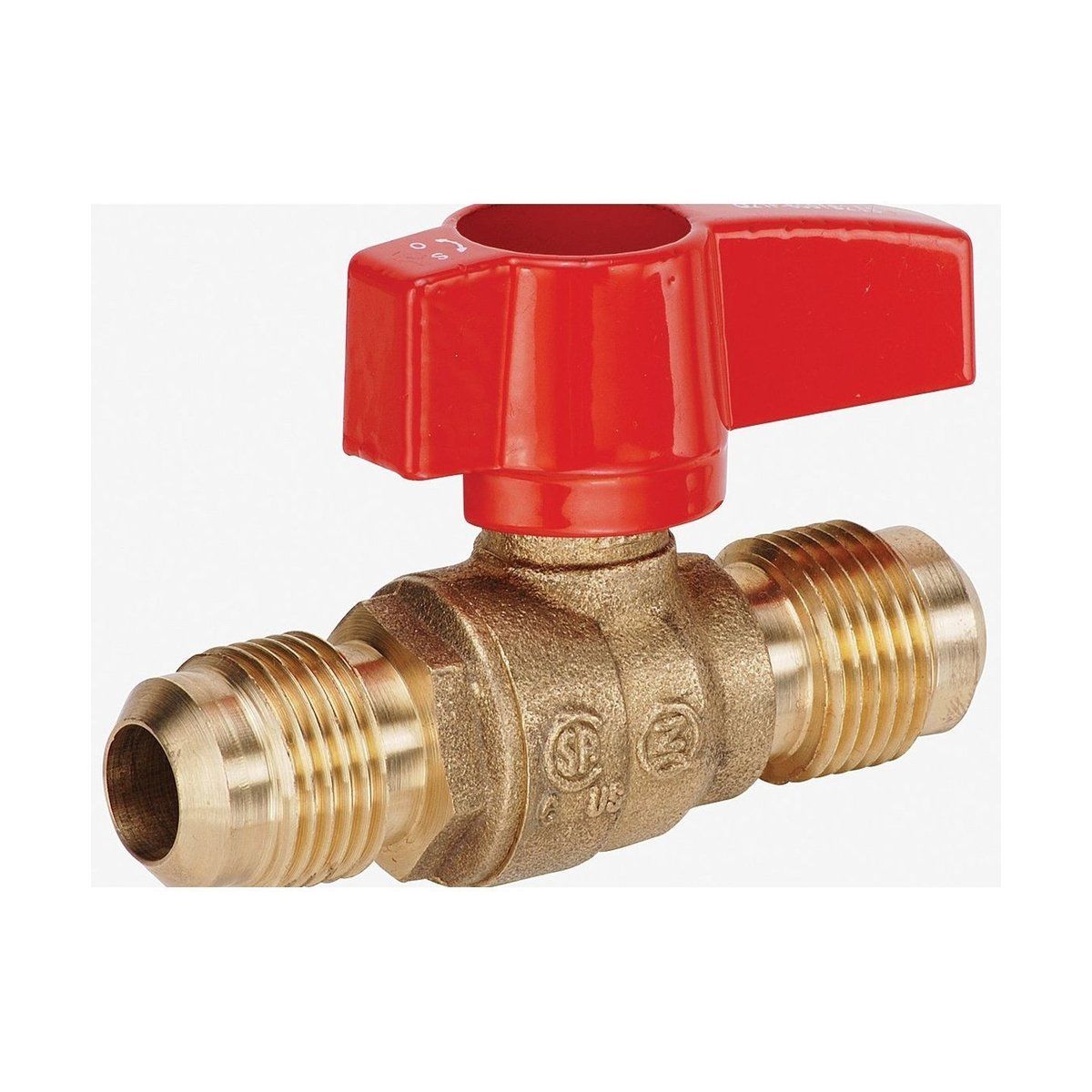 Style 58 Gas Ball Valve - 2 Piece Flare x Flare Brass Fitting for Natural Gas & Propane Lines - Perfect for Home Plumbing, HVAC Systems & Outdoor Grill Connections