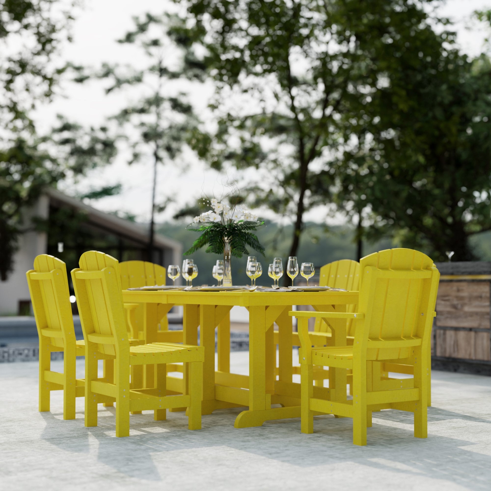 Heritage 7-Piece 44x72 Inch Dining Table Set with Chairs - Perfect for Family Gatherings, Dinner Parties & Outdoor Entertaining