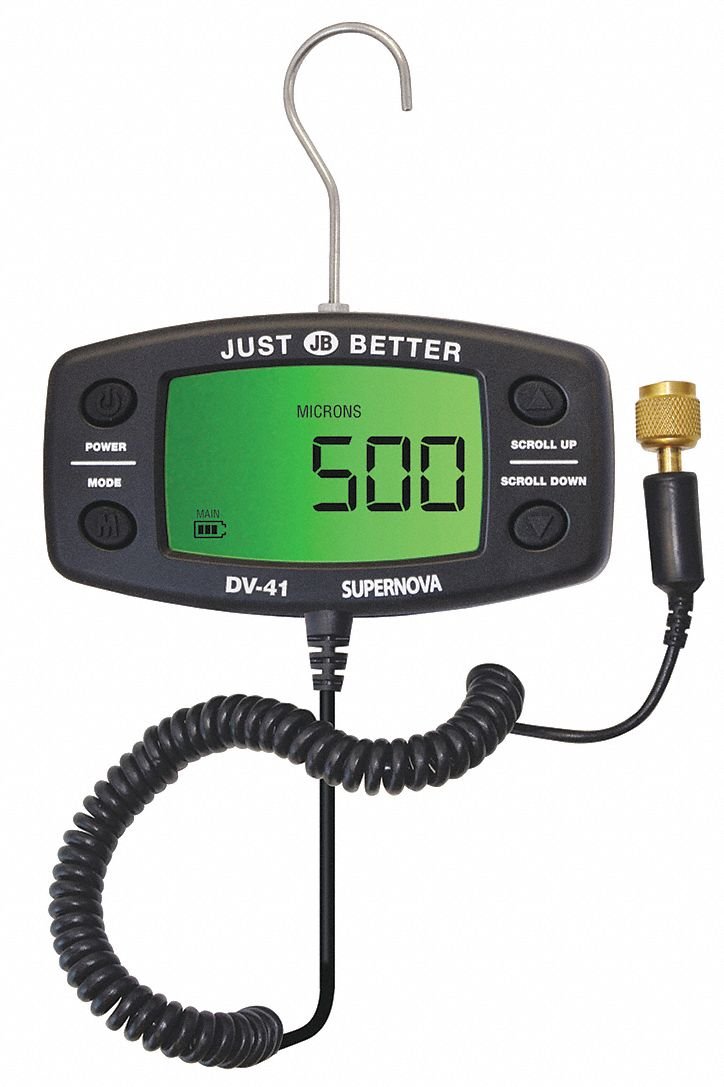 JB Supernova Digital Vacuum Gauge DV-41 - Accurate Automotive & HVAC Vacuum Testing Tool for AC Repair, Refrigeration Systems & Brake Bleeding