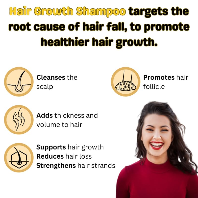 Herbal Hair Growth Shampoo for Damaged Hair Repair & Frizz Control - Sulfate & Paraben Free Volumizing Shampoo for Stronger Hair (100ml) - Ideal for Men & Women with Thinning Hair or Split Ends