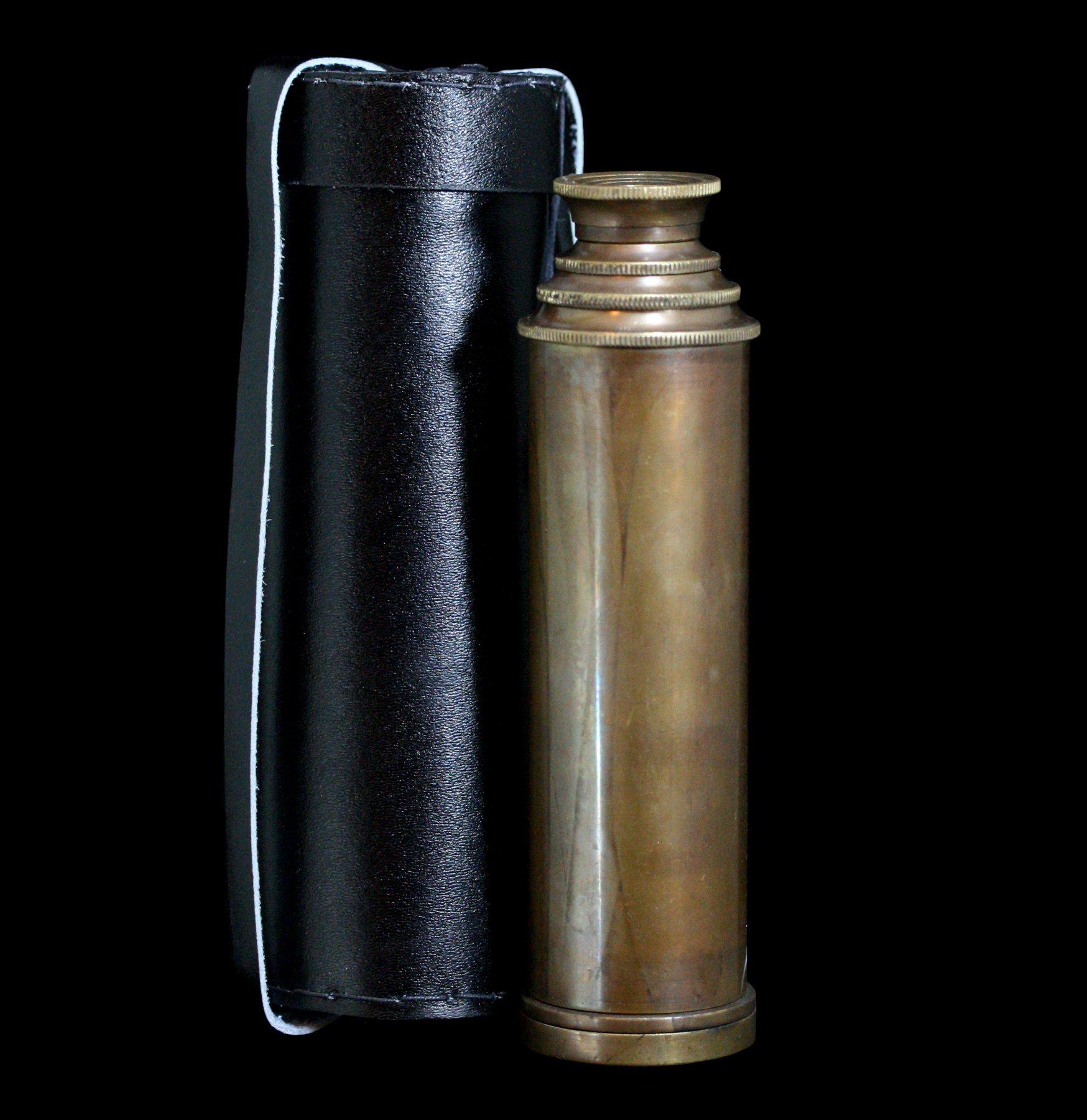 Premium Spyglass with Genuine Leather Case - High-Quality Magnifying Glass for Outdoor Adventures, Bird Watching, and Nautical Exploration
