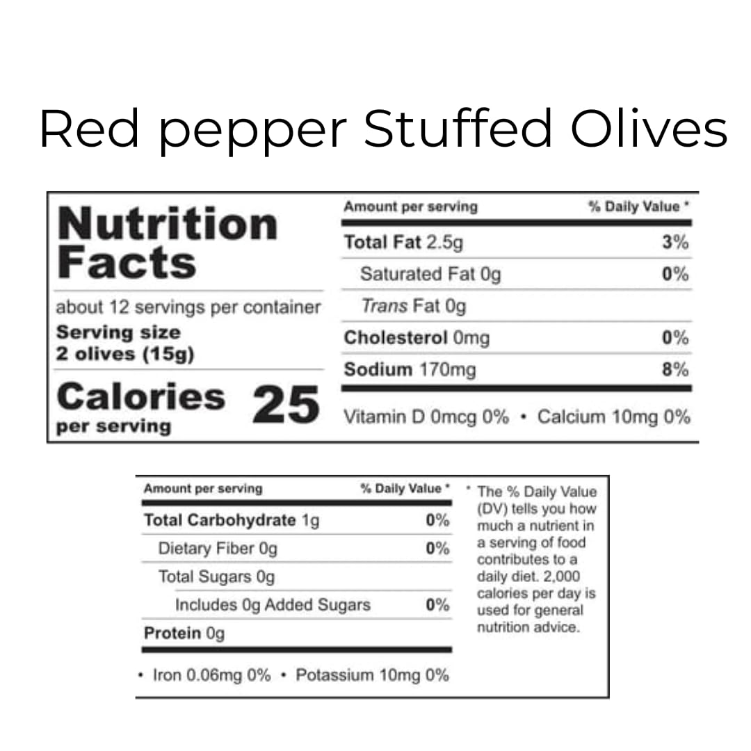 Divina Stuffed Olives with Red Peppers, 13.4 oz Jar (Pack of 1) | Premium Mediterranean Snack for Charcuterie Boards, Salads & Cocktails