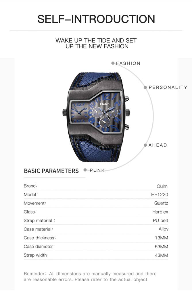 Oulm Unisex Quartz Watch with Japan-Movement Genuine Leather Band - Stylish & Durable Timepiece for Men & Women - Perfect for Office, Casual Wear & Gift Giving