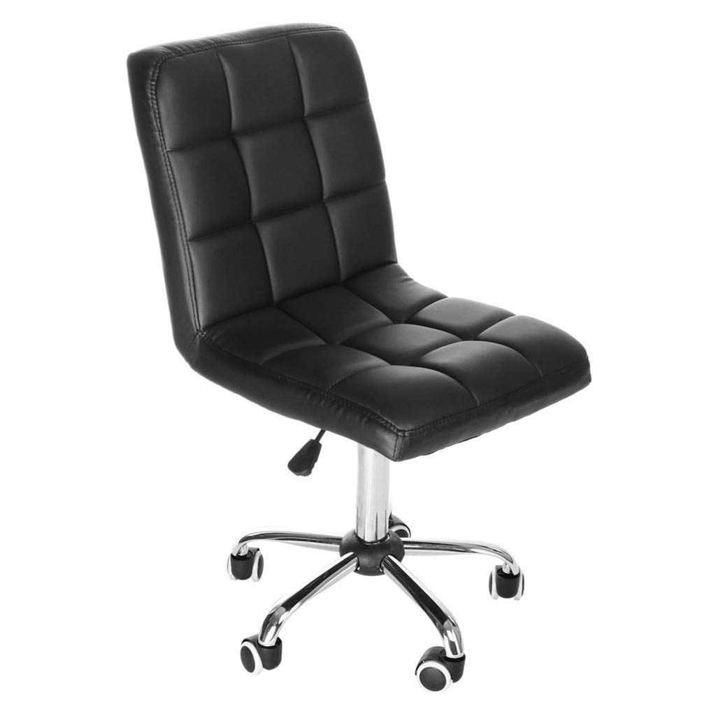 GLVSZ Ergonomic Lift Chair - Adjustable Height Office Chair, Beauty Salon Styling Chair with Lumbar Support, Black - Perfect for Home Office, Gaming & Hair Salons