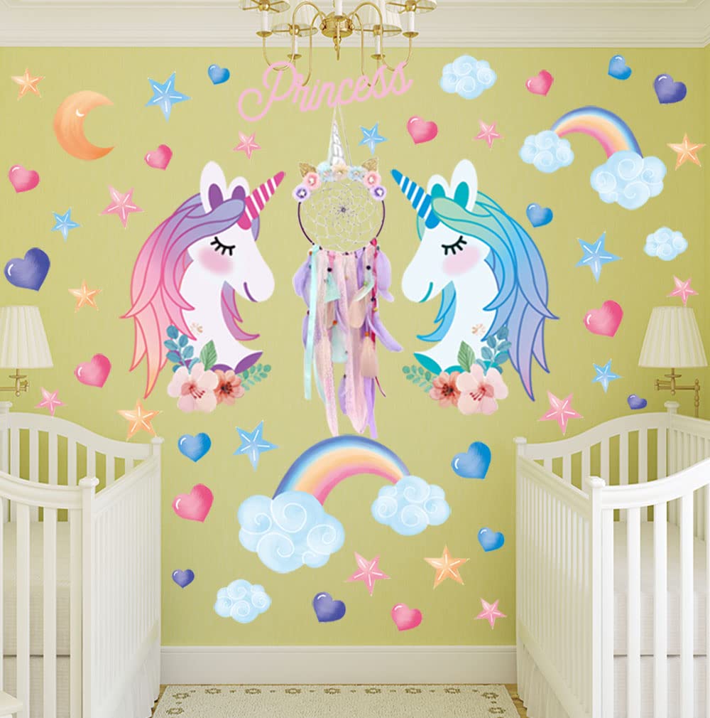 Unicorn Wall Decals for Girls Room - Nursery & Party Decor
