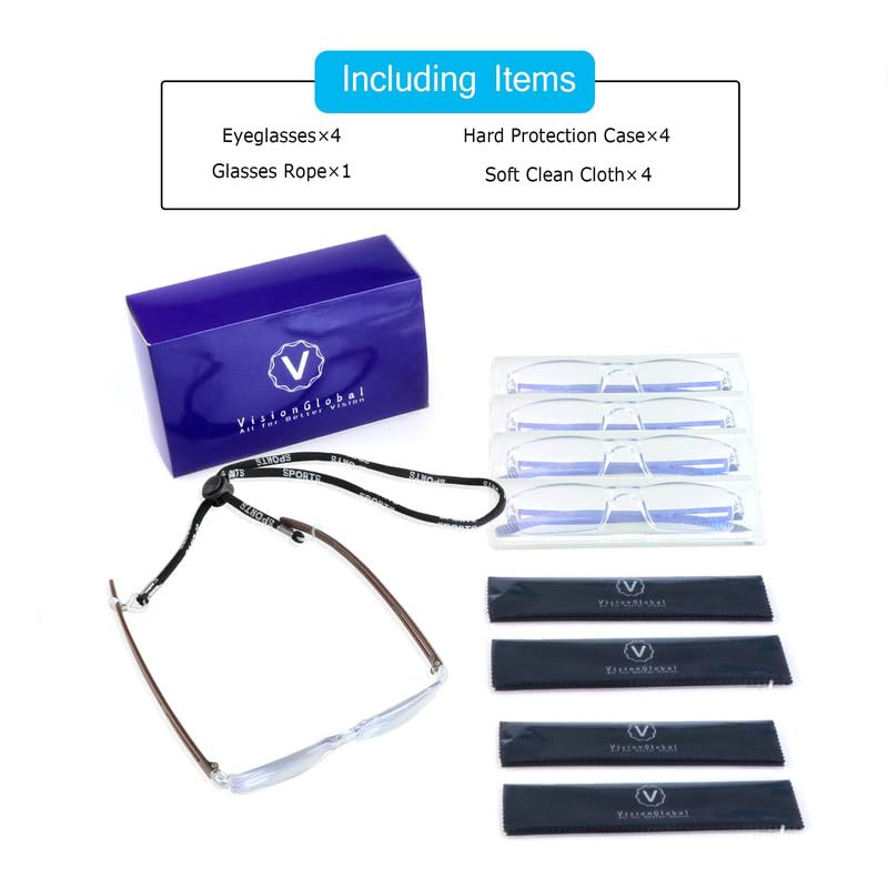 LifeArt 2/4 Pairs Reading Glasses with Blue Light Blocking - Anti Glare Computer Glasses for Men & Women - Stylish Rectangle Eyewear Frames - Perfect for Office Work, Gaming & Screen Time