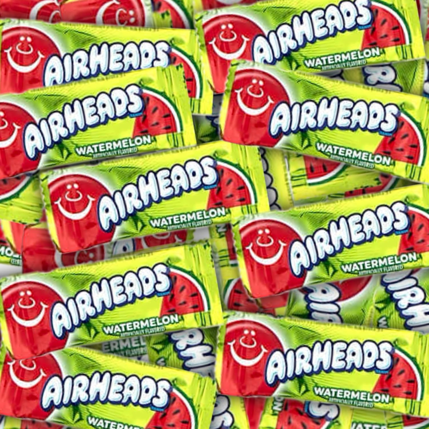 Airheads Mini Bars Watermelon Flavor - 40 Individually Wrapped Chewy Fruit Taffy Candies (1 lb Bulk Bag) | Gluten Free, Non-Melting | Perfect for Halloween, Birthday Parties, Office Snacks & Road Trips