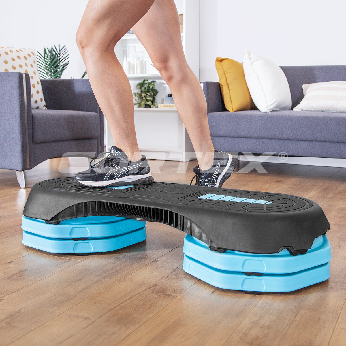 CORTEX 5-Level Adjustable Aerobic Step Platform for Home Workouts - Perfect for Step Training, Cardio, and Fitness Exercises