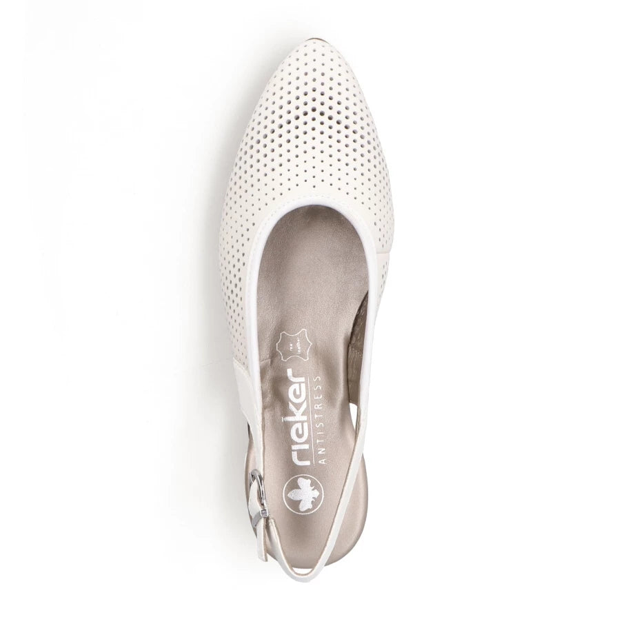 Rieker 47066 Women's White Comfort Shoes - Perfect for Work, Walking & Casual Wear