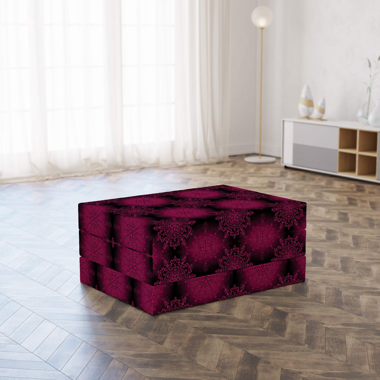 Ambesonne Purple Mandala Foldable Mattress | Psychedelic Boho Design | 74.8