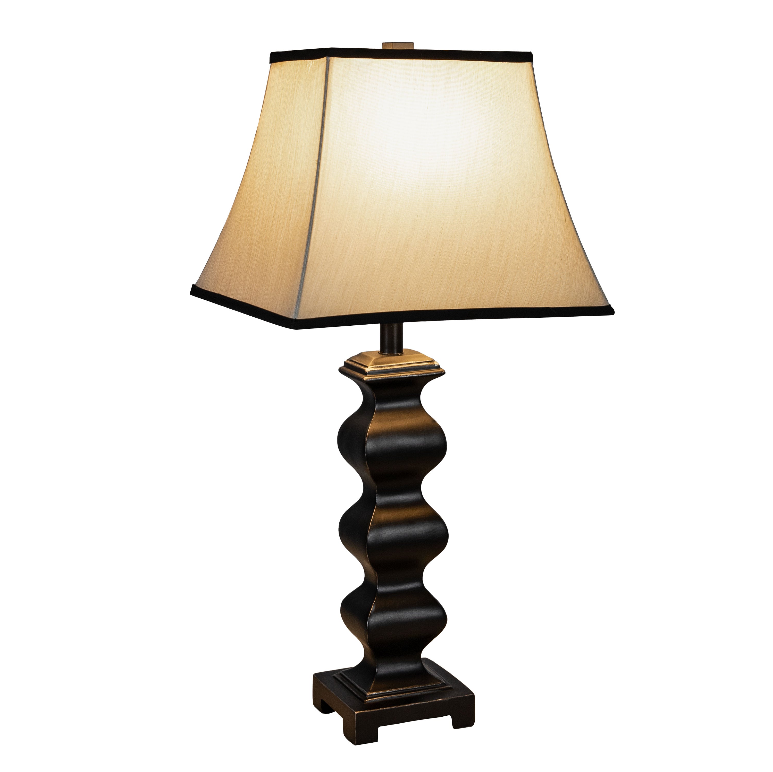 Sunnydaze Stately Shapes Resin Accent Table Lamp Set of 2 - 29 Inch Height Modern Home Decor for Living Room, Bedroom & Office Lighting