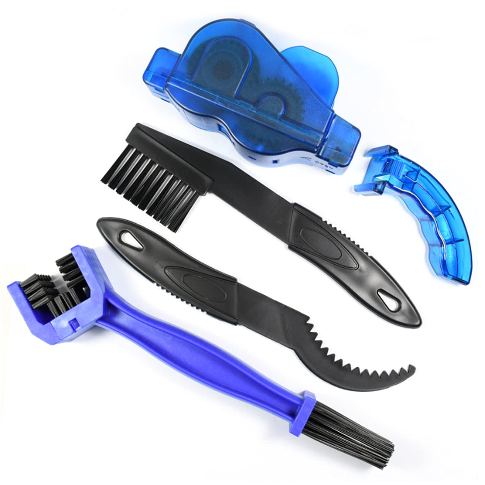 VideoPUP 4-Piece Bike Chain Cleaning Kit - Bicycle & Motorcycle Gear Chain Cleaner with Crankset Brush - Perfect for Road Bikes, Mountain Bikes & Dirt Bikes Maintenance