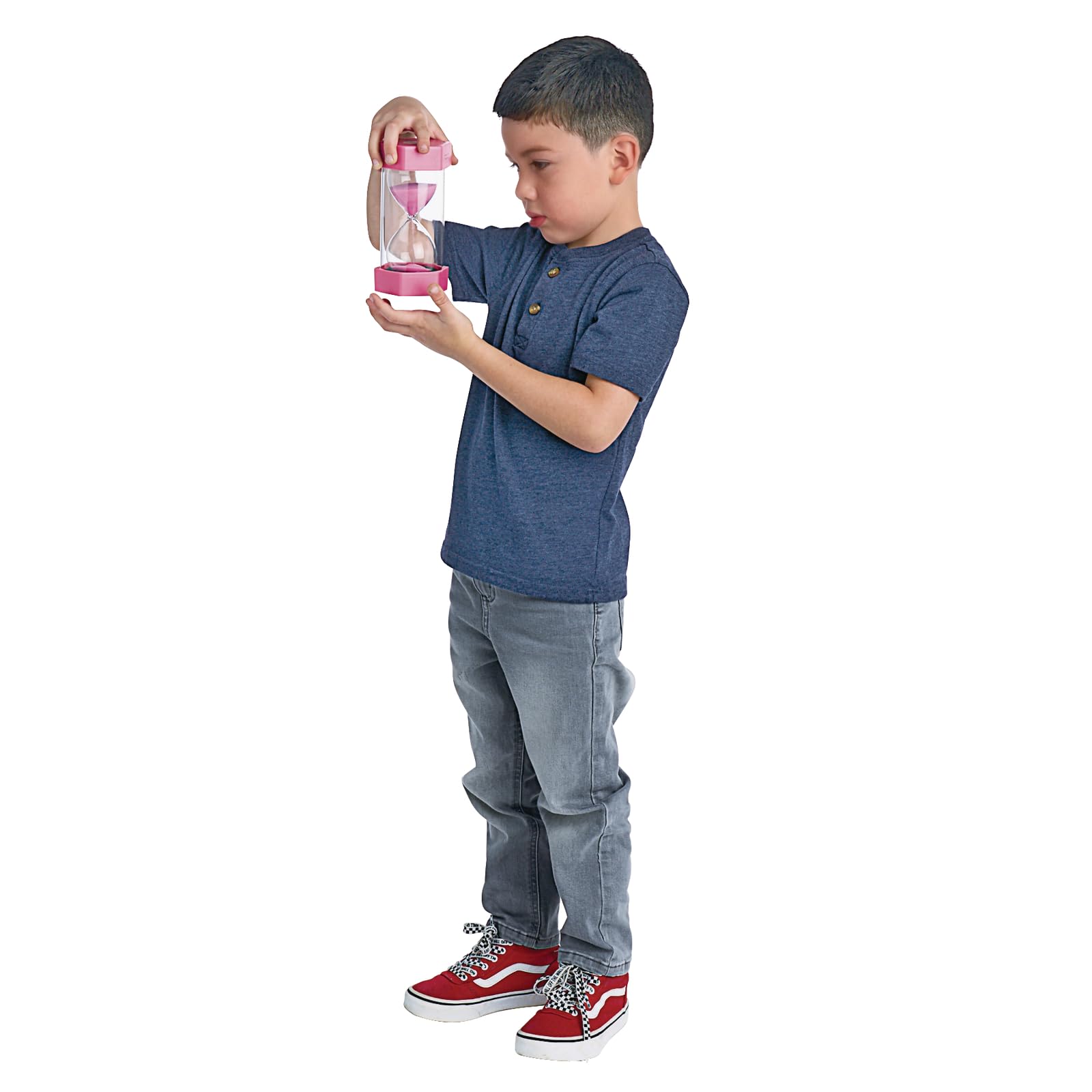 Excellerations 10-Minute Pink Sand Timer - Colorful Visual Timer for Kids, Classroom, Games & Time Management Activities