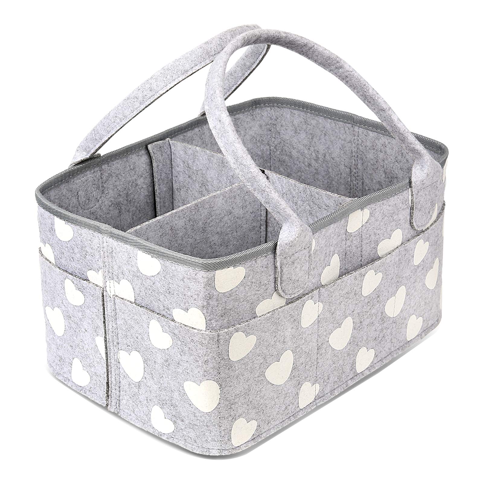 BOENFU Baby Diaper Caddy Organizer - Portable Nursery Storage with 10 Invisible Pockets & Detachable Divider - Perfect for Travel, Car, and Home Use - Ideal Newborn Shower Gift for Moms and Kids