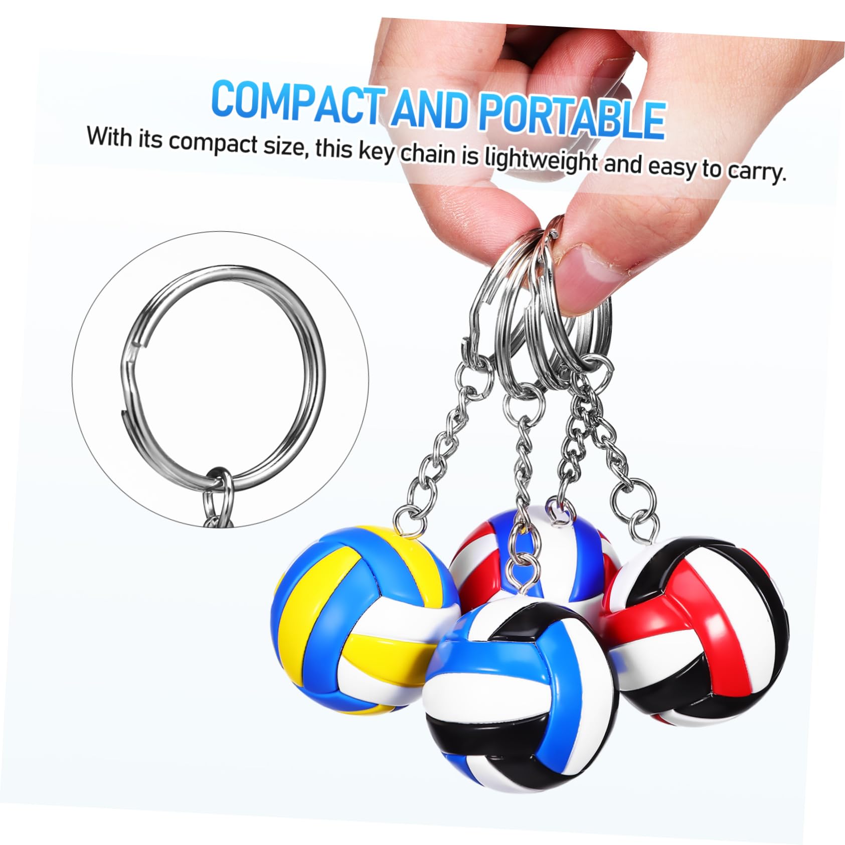 BESPORTBLE Elegant Volleyball Keychain - Sports Keyring with Decorative Pendant for Backpacks, Purses & Handbags - Perfect Gift for Volleyball Players and Fans