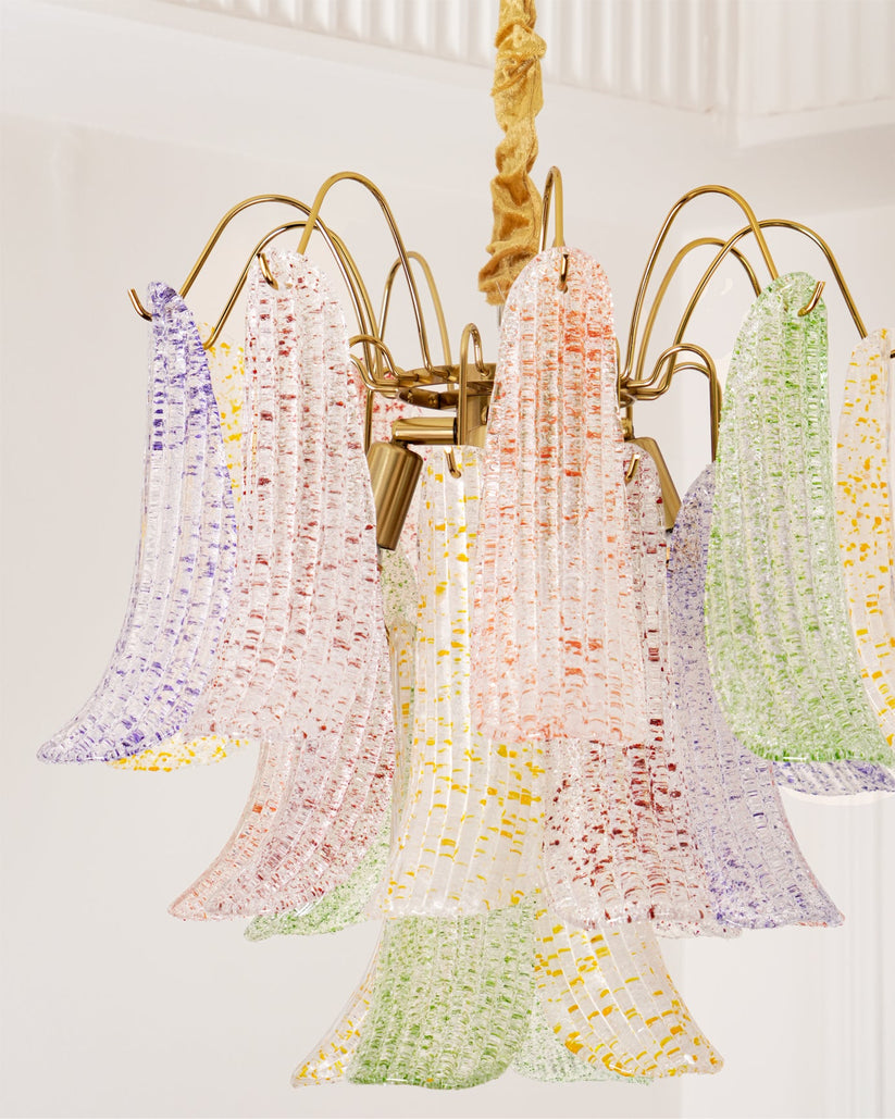 Exquisite Mazzega Murano Glass Chandelier - Handcrafted Italian Lighting Fixture for Dining Room, Living Room & Bedroom Decor