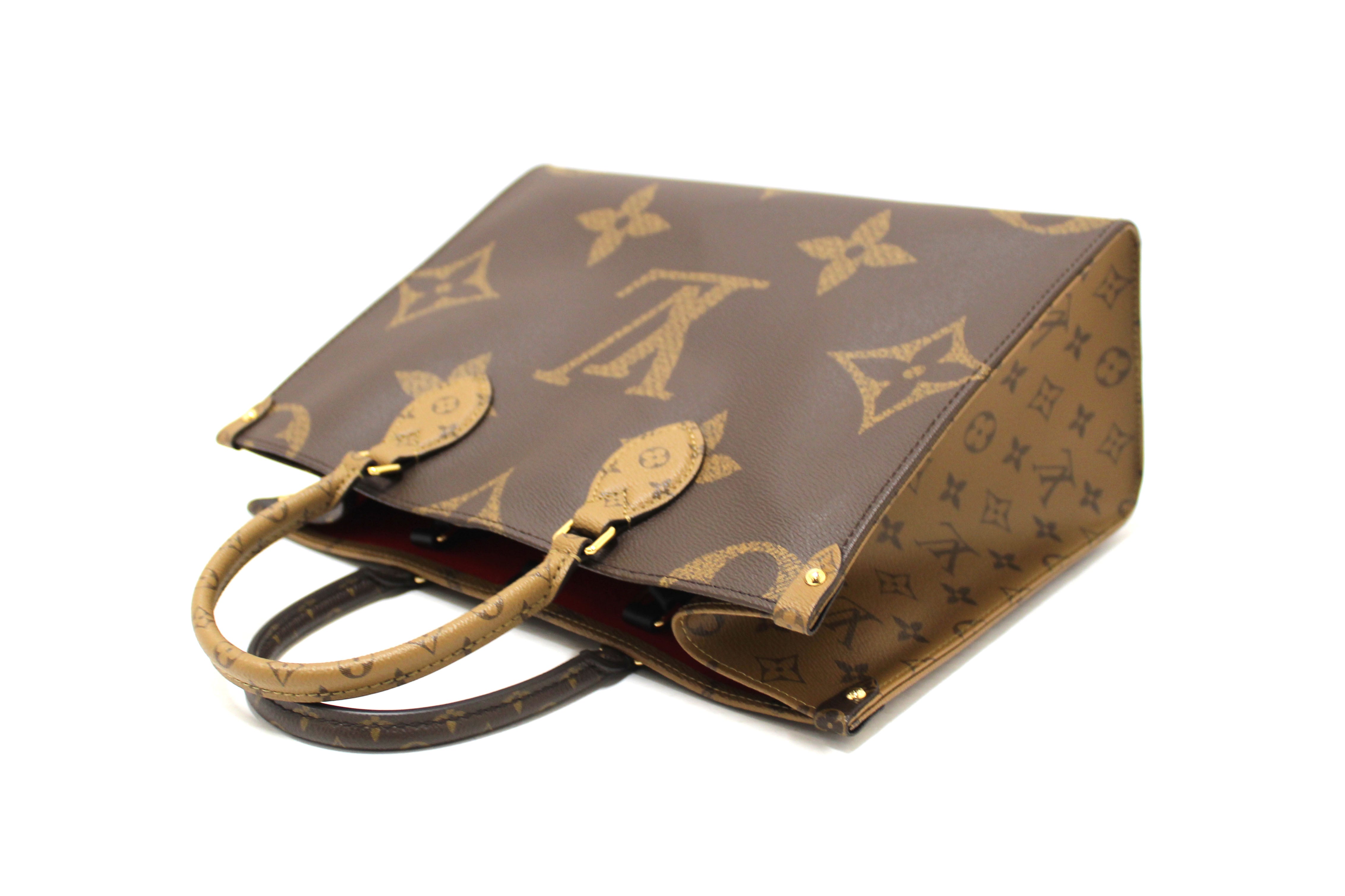 Authentic Louis Vuitton Giant Monogram Canvas OnTheGo MM Tote Bag - Luxury Designer Handbag for Women, Spacious Work Tote & Travel Bag, Perfect for Office, Business Meetings & Weekend Getaways