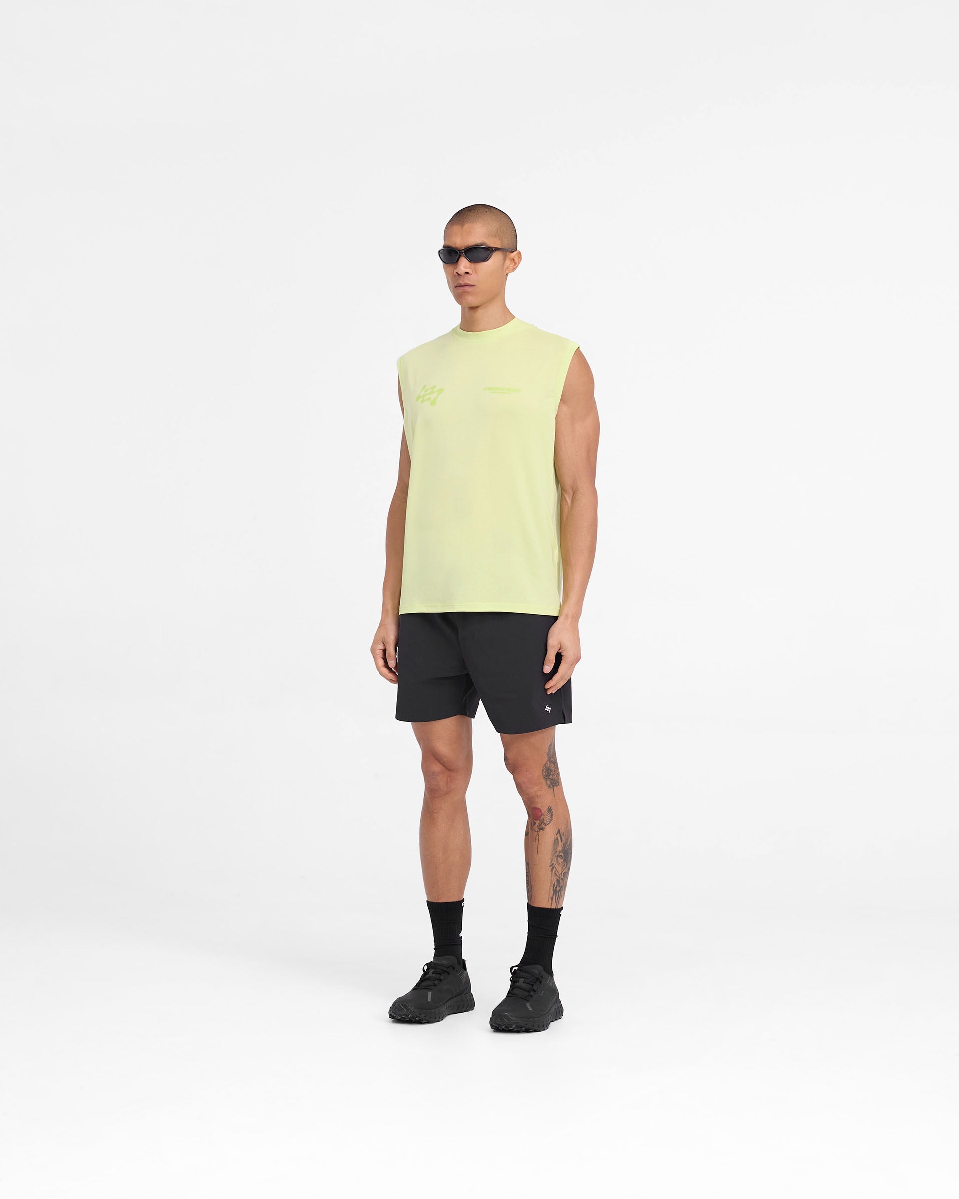 247 Future Terrains Oversized Tank Top - Shadow Lime | Trendy Loose Fit Casual Wear for Women | Perfect for Summer, Beach, and Street Style