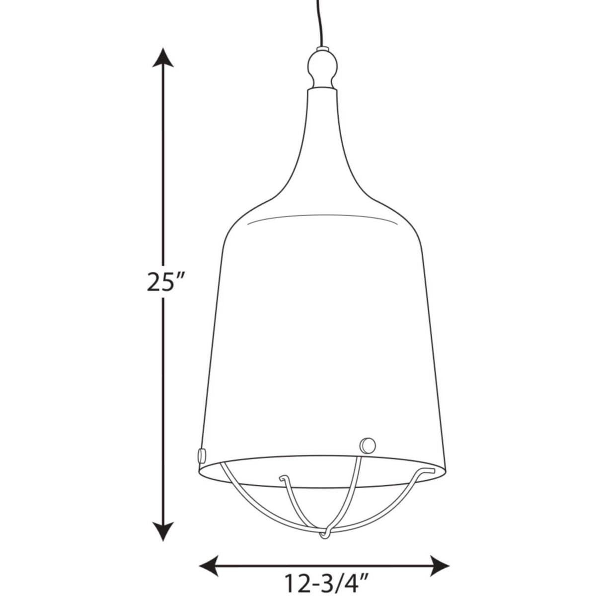 Progress Lighting P500098-031 Era One-Light Black Pendant Light - Modern Industrial Fixture for Kitchen Island, Dining Room & Entryway Lighting