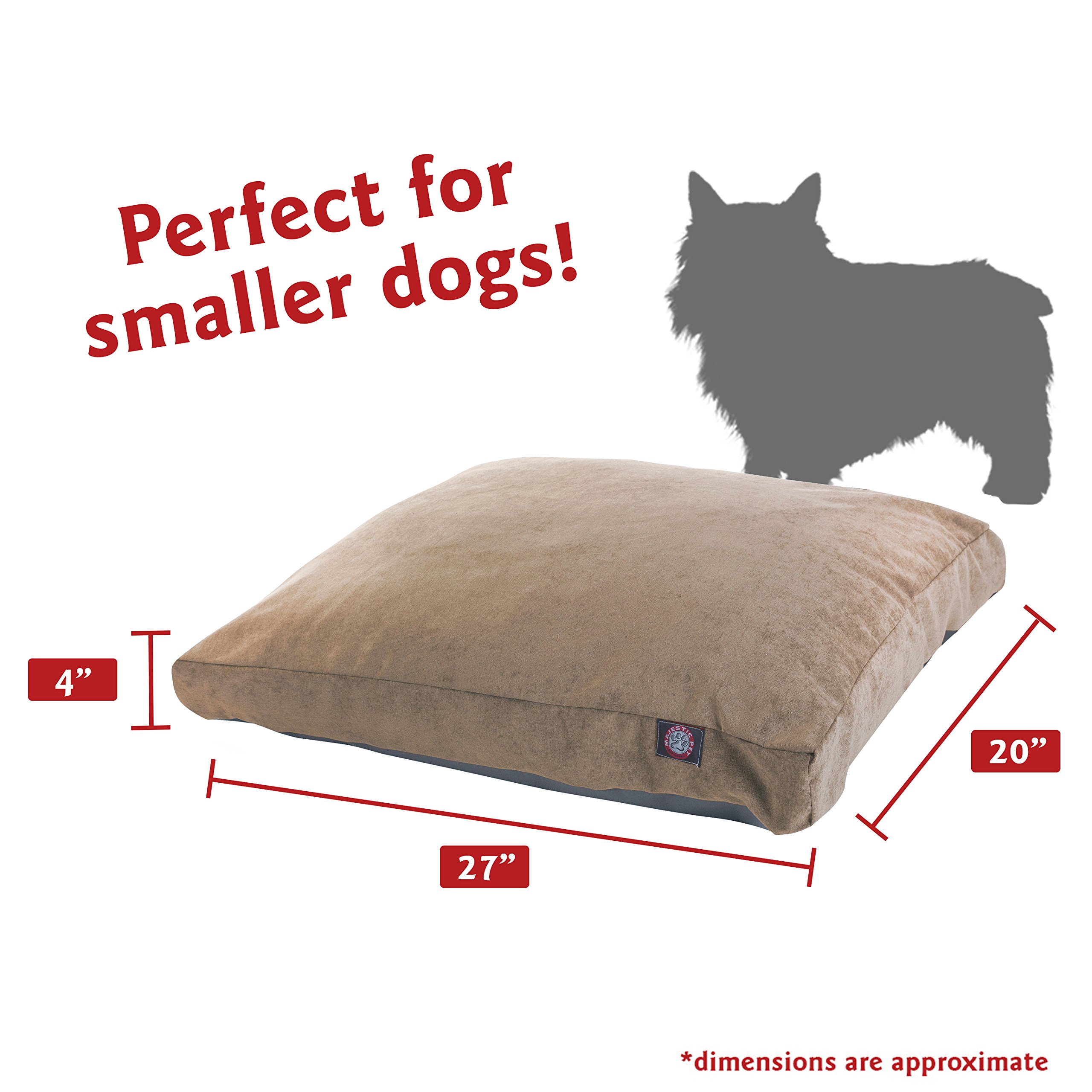 Majestic Pet Villa Rectangle Washable Dog Bed – Non-Slip Comfortable Crate Bed with Removable Cover – Kennel Sleeping Bed for Small Dogs – Soft Polyester Fiber in Pearl Color – Perfect for Crates, Living Rooms & Bedrooms