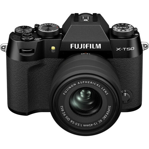 FUJIFILM X-T50 Mirrorless Digital Camera with XC15-45mmF3.5-5.6 OIS PZ Lens Kit (Black) - Perfect for Travel Photography & Vlogging
