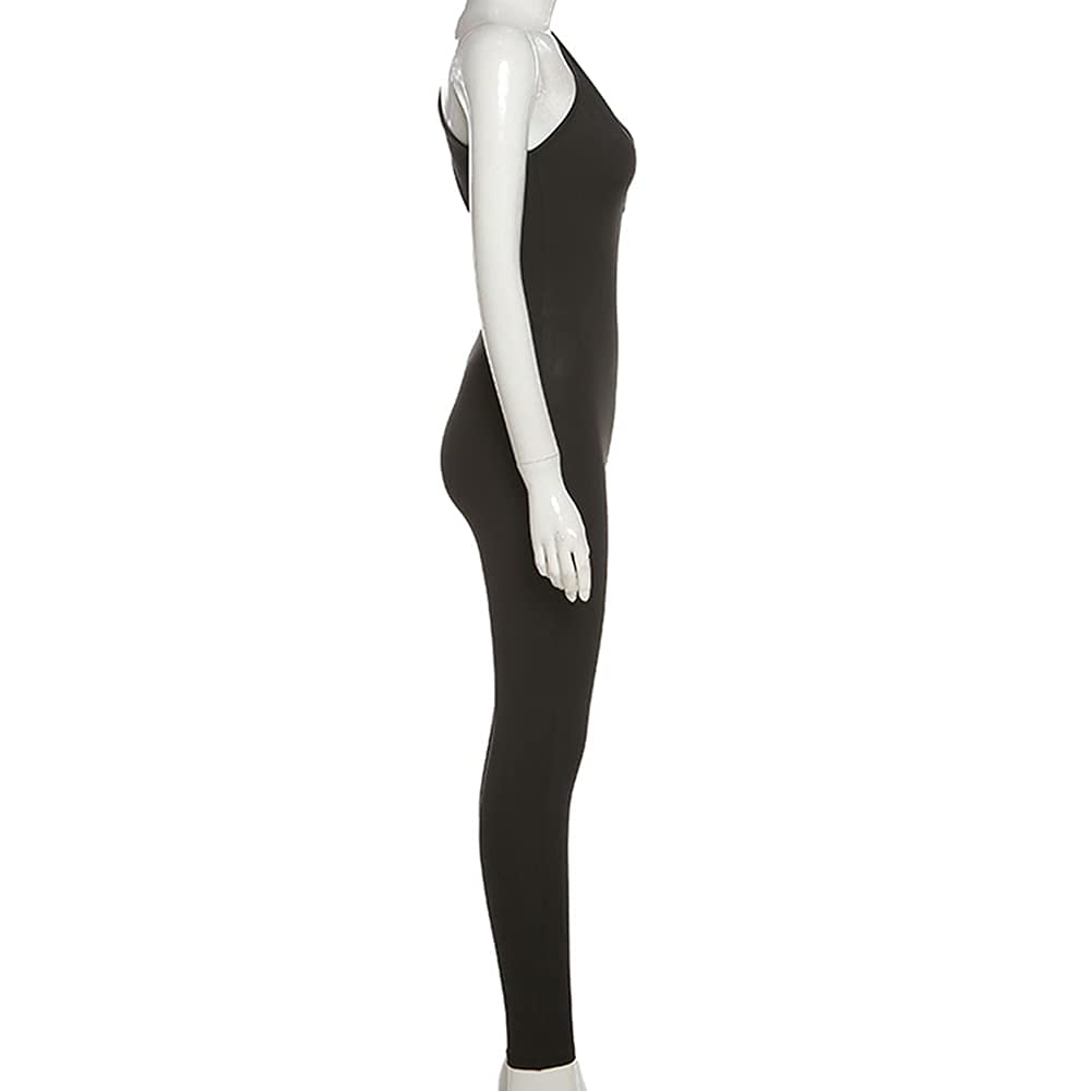SHESEEWORLD Women's Sexy Cutout Sleeveless One Shoulder Bodycon Jumpsuit - Backless Party Romper for Club, Night Out & Special Occasions