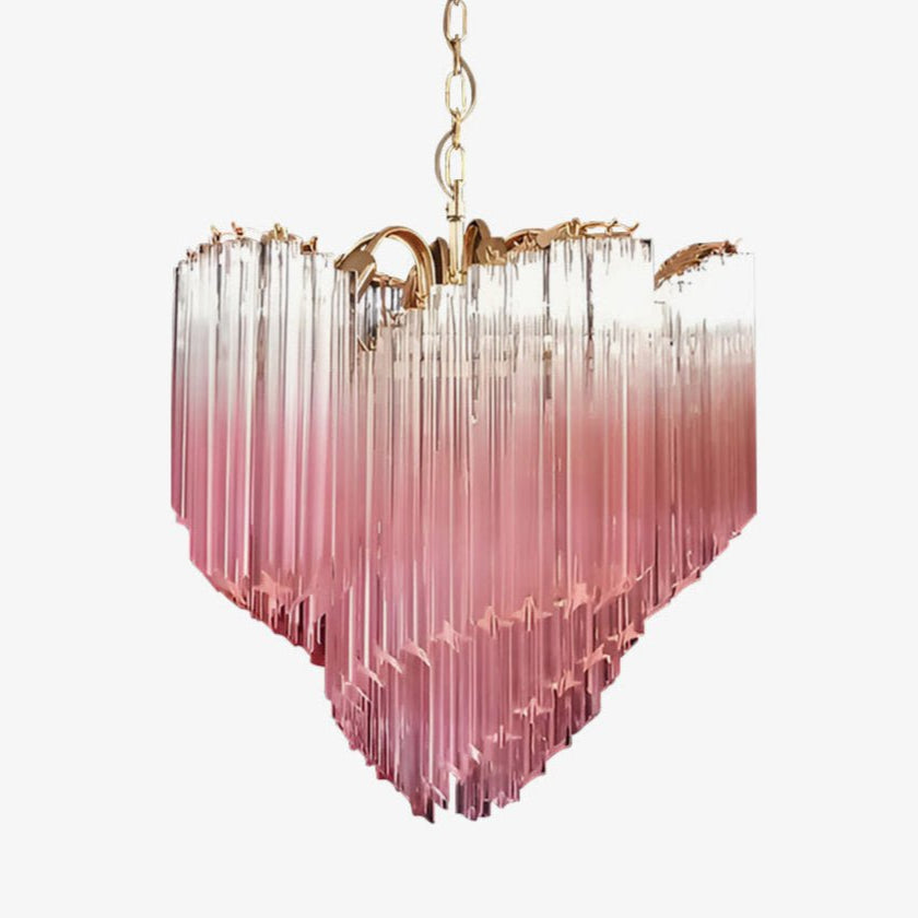 Elegant Murano Glass Prism Chandelier - Handcrafted Italian Crystal Ceiling Light Fixture for Dining Room, Living Room & Bedroom Decor
