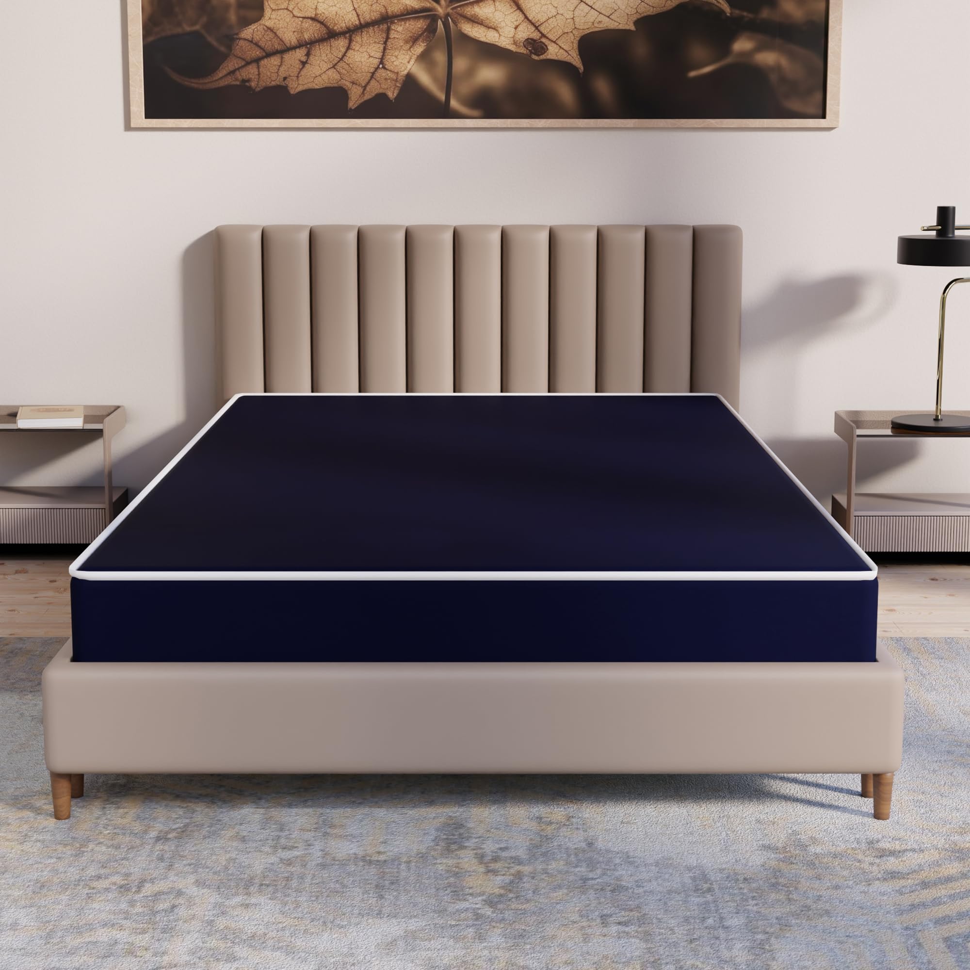 Mayton 7-Inch Medium Firm Water-Resistant Foam Vinyl Mattress - Queen Size | Easy to Clean, Comfortable & Noise-Free for Bedroom, Guest Room, RV & Dorm Use