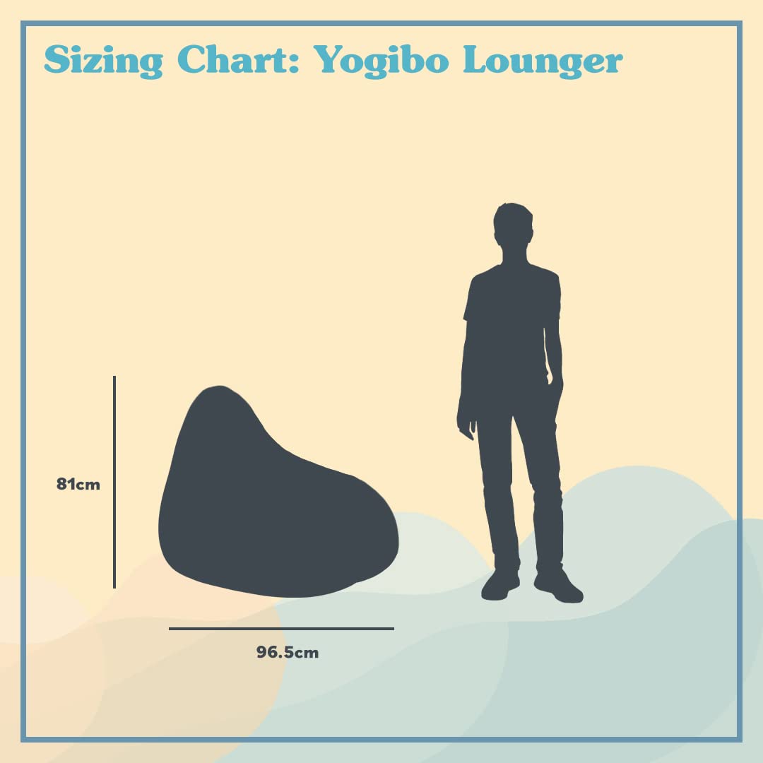 Yogibo Luxe Lounger Small Bean Bag Chair - Ultra Soft & Plush Gaming Beanbag for Adults, Kids & Teens | Washable Cover | Sensory Friendly | Perfect for Living Room, Bedroom & Game Room (White)