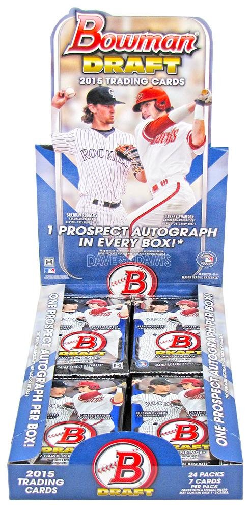 2015 Bowman Draft Picks Baseball Cards Hobby Box - 24 Packs/Box (7 Cards Each) with 1 Guaranteed Autograph - Rookie Inserts, Parallels & Die Cuts - Perfect for Collectors, Investors & Fantasy Baseball Fans - Official Release Date 11/25/2015