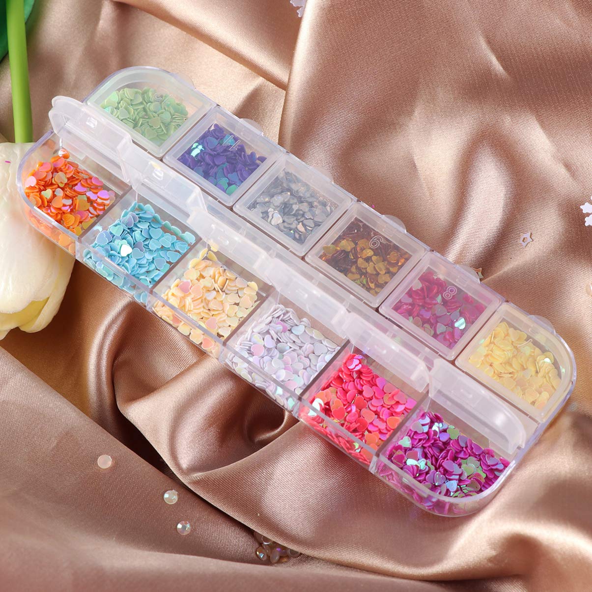 Exceart 1 Box Shimmer Nail Stickers - Sparkle Nail Art Decorations with Pearls & Sequins for Women | DIY Nail Polish Accessories & Phone Case Stickers | Perfect for Parties, Weddings & Special Occasions