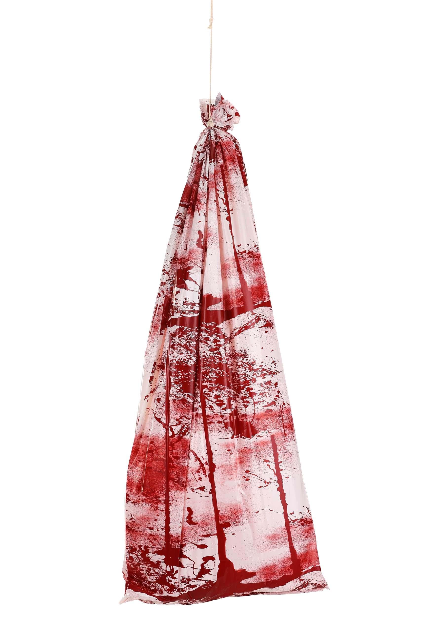 Scary Halloween Prop - 6' Fun World Bloody Body in Bag for Haunted House & Horror Party Decorations