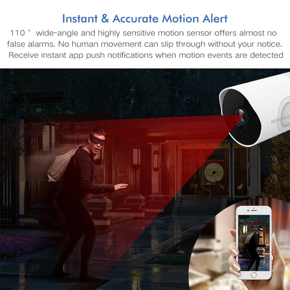 DMNSDD 1080P Outdoor Security Camera with WiFi, Two-Way Audio & Motion Detection - Tuya Smart Life Compatible Wireless IP Camera for Home Surveillance (Ideal for Monitoring Front Yard, Backyard & Driveway)