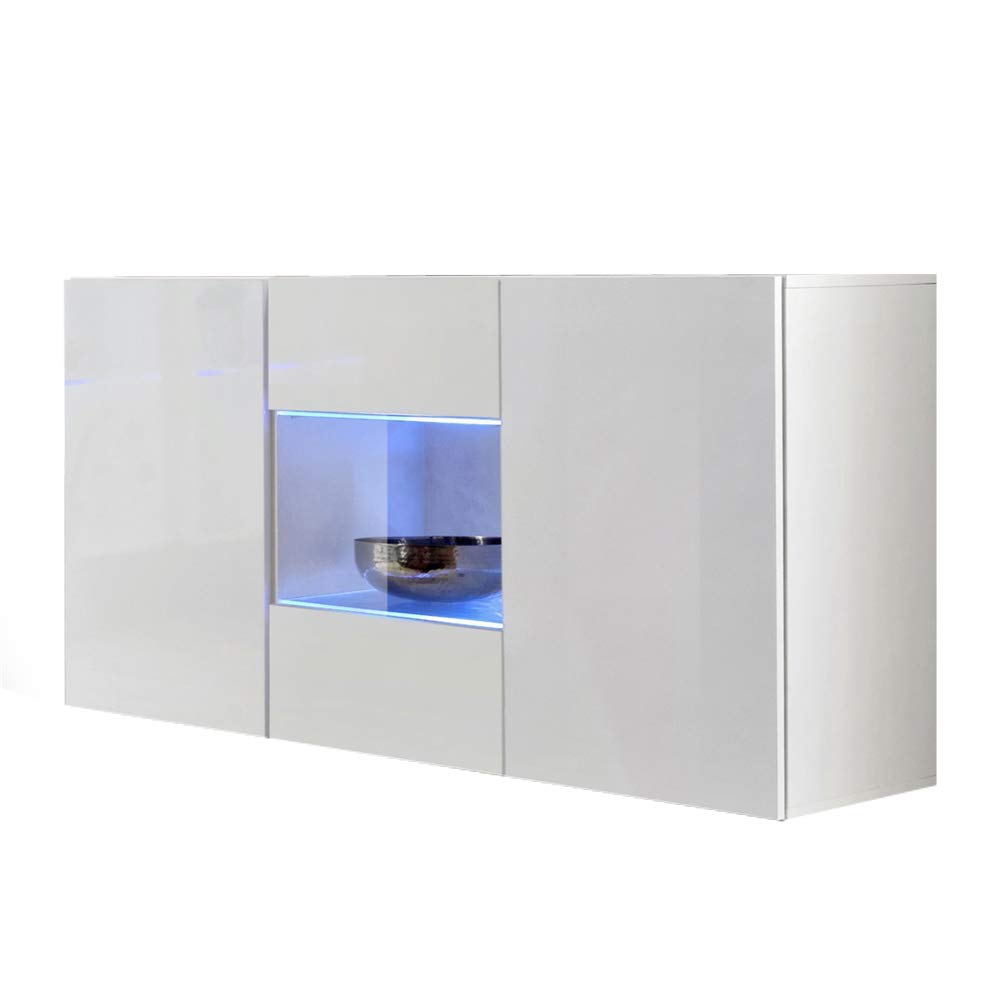 Fly Type-SBII Wall Mounted Floating Sideboard - Modern Wooden Storage Cabinet for Living Room, Bedroom & Entryway - Space-Saving Furniture for Small Apartments & Home Decor