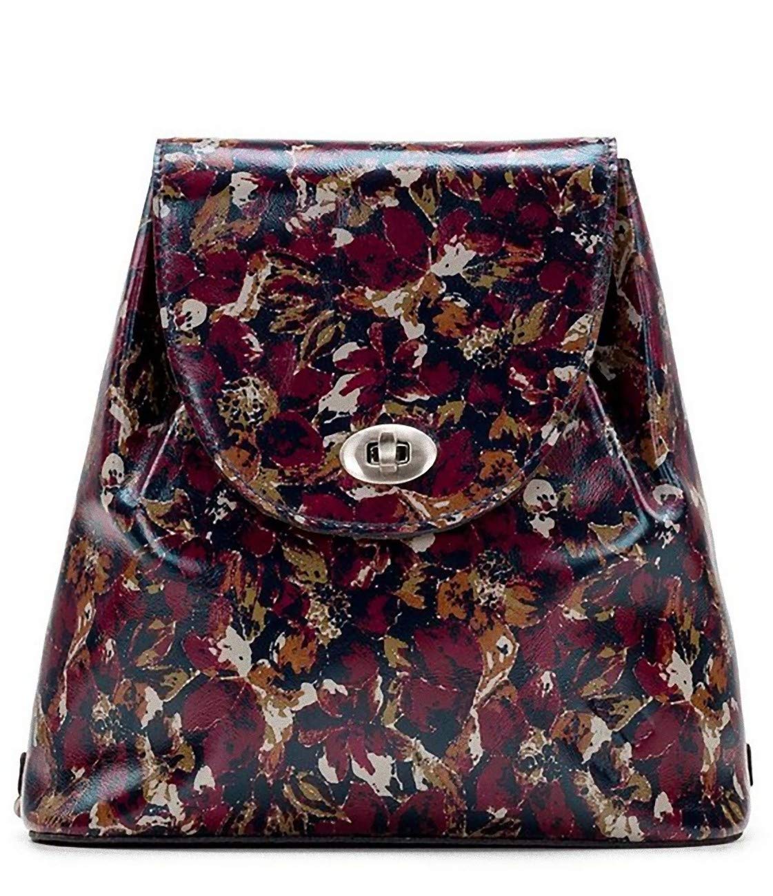 Patricia Nash Bellissimi Women's Leather Backpack - Scarlet Bloom Floral Design, Fashionable Laptop Bag for Work, Travel & Daily Commute