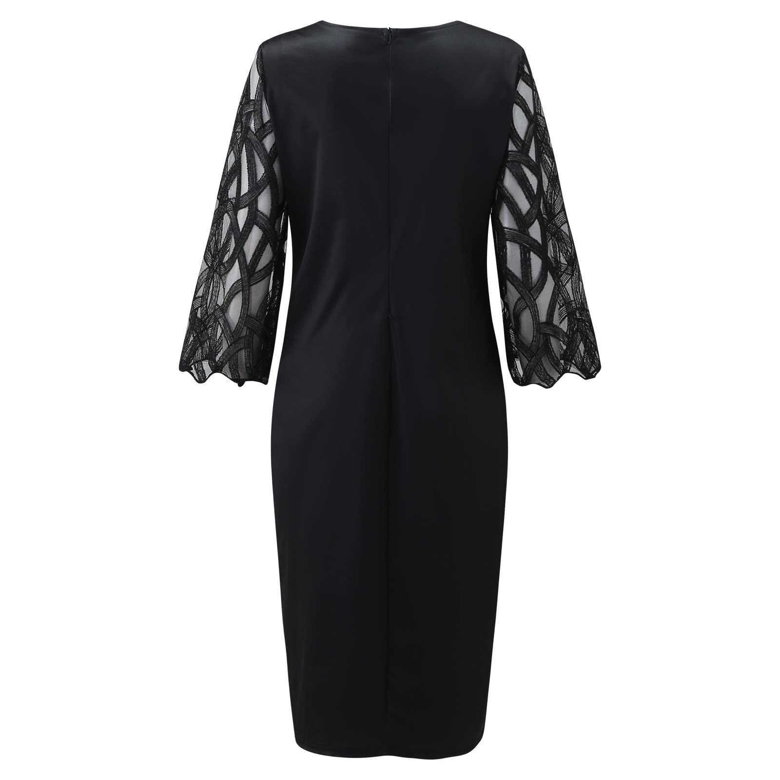 Elegant Stretchy Mesh Cocktail Pencil Dress for Women - Plus Size Party & Evening Wear - Perfect for Weddings, Date Nights & Special Occasions