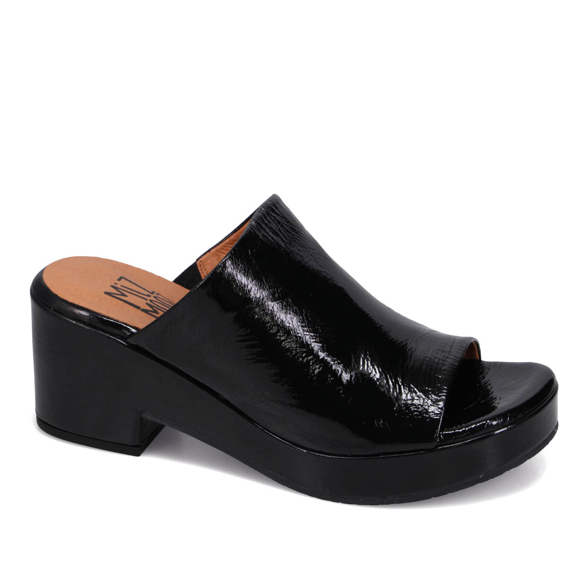 Gwen Patent Leather Heeled Slide Sandals for Women - Comfortable & Stylish Summer Shoes for Beach, Pool, and Casual Outings