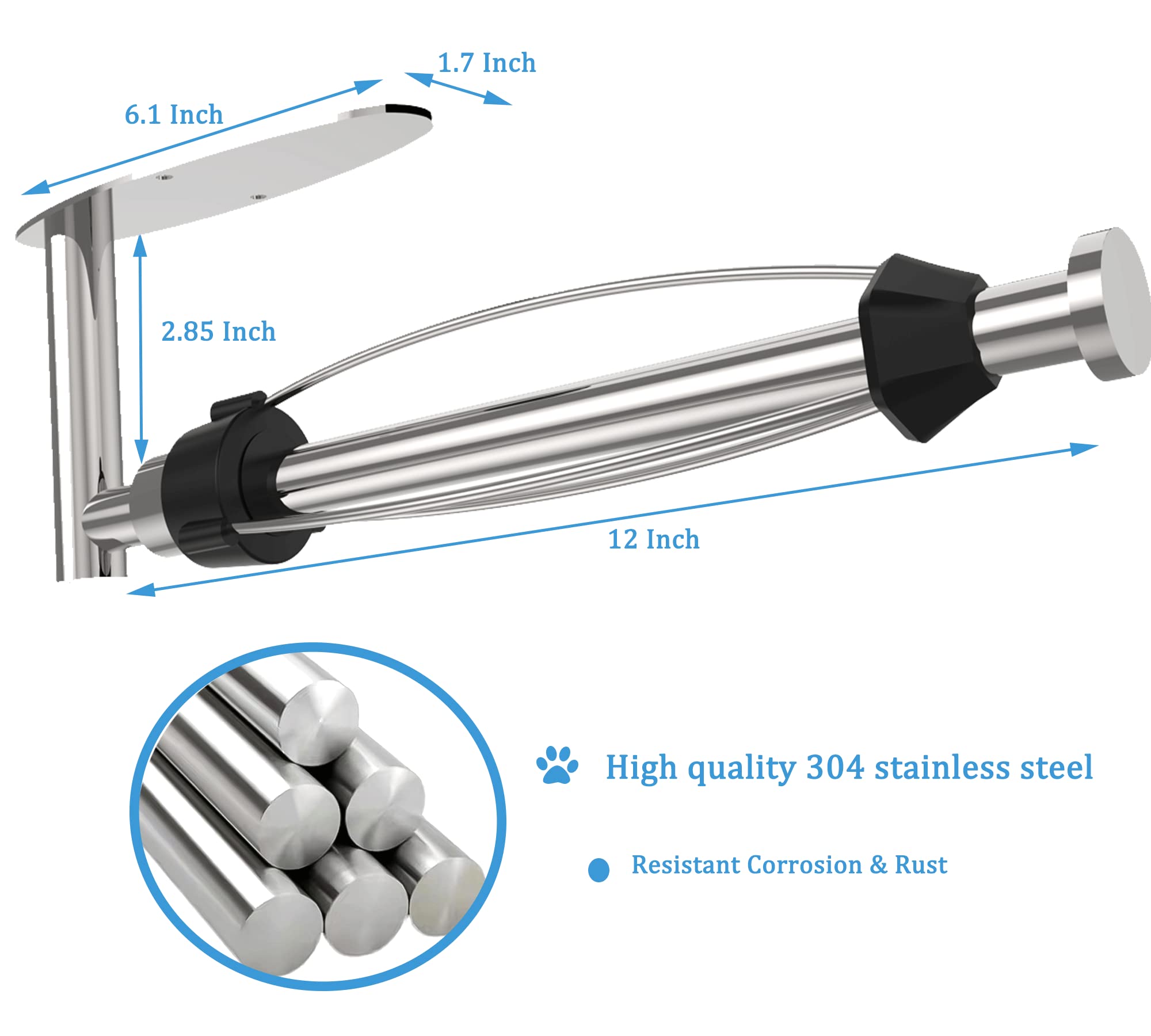 Brushed Nickel Under Cabinet Paper Towel Holder - Wall Mount, Self-Adhesive or Drilled Installation with Damping Stainless Steel - Perfect for Kitchen, Bathroom, RV & Small Spaces - Space-Saving & Durable Design