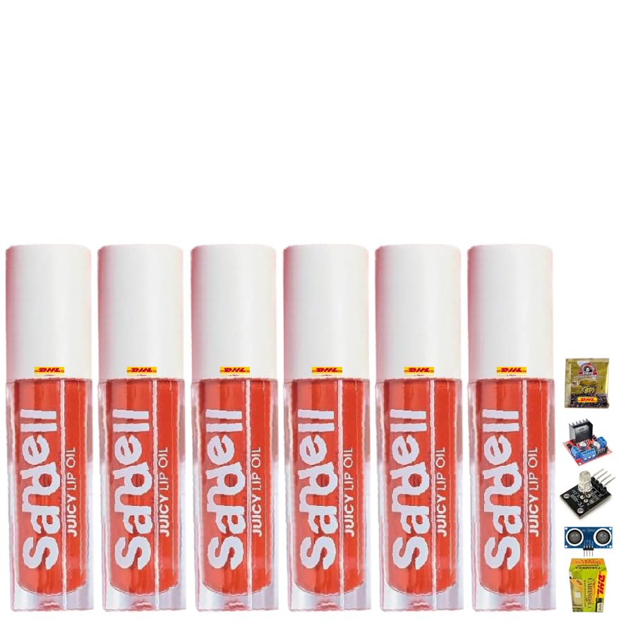 Tuesday Nourish Moisturizing Juicy Lip Oil Set - Shade #02 Sandell | 6 Hydrating Lip Glosses for Smooth, Plump Lips | Perfect for Daily Moisture & Night Care | Beautygoodshop Free Gifts Included